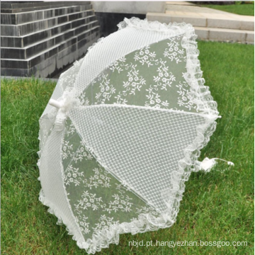 White Lace Bridal Parasol Wedding Umbrella Floral Lace Wedding Umbrella